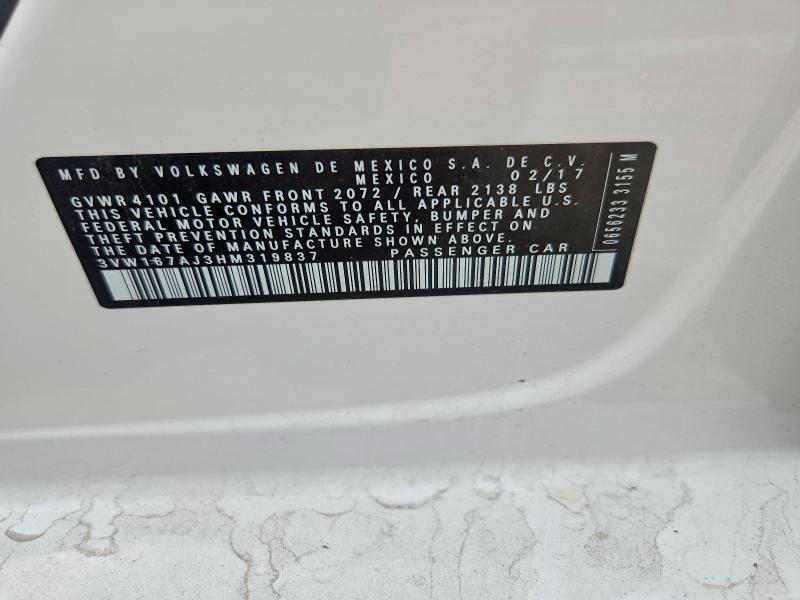 53926696 :رقم المزاد ، 3VW167AJ3HM319837 vin ، 2017 Volkswagen Jetta مزاد بيع