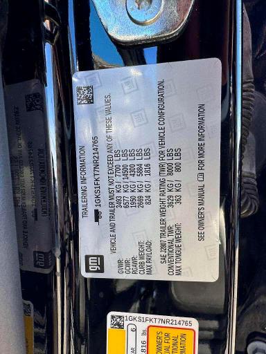 Aukcja sprzedaży 2022 Gmc Yukon Xl, vin: 1GKS1FKT7NR214765, numer aukcji: 52757346