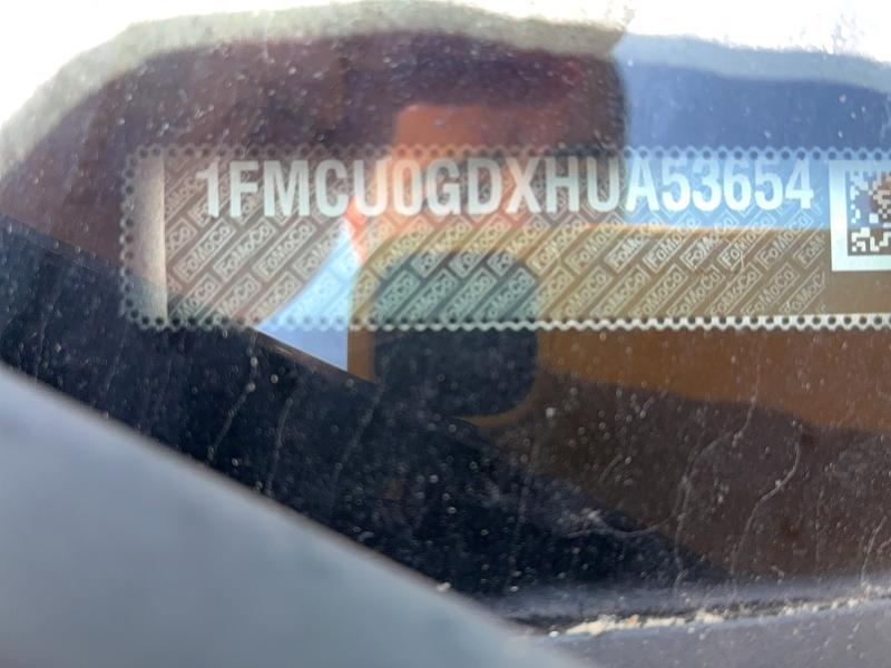 52552816 :رقم المزاد ، 1FMCU0GDXHUA53654 vin ، 2017 Ford Escape مزاد بيع
