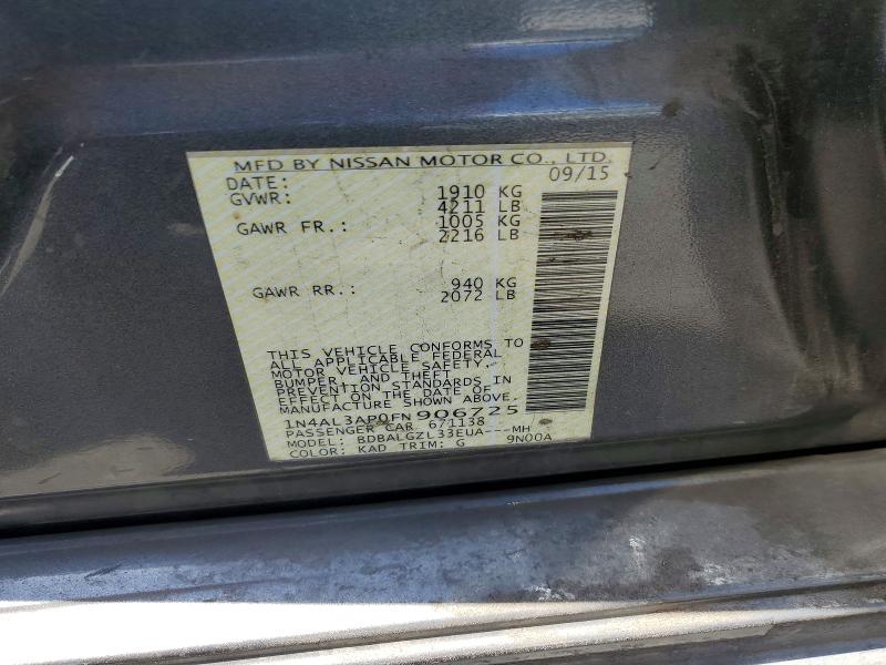Продажа на аукционе авто 2015 Nissan Altima, vin: 1N4AL3AP0FN906725, номер лота: 53829236