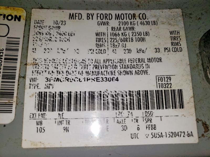 Aukcja sprzedaży 2023 Ford Bronco Sport, vin: 3FMCR9C61PRE33064, numer aukcji: 52952776
