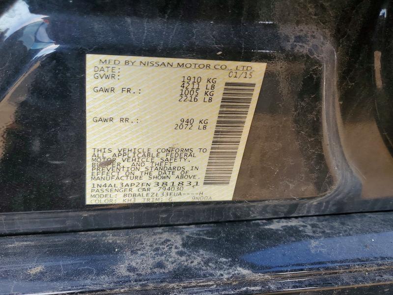 53199126 :رقم المزاد ، 1N4AL3AP2FN381831 vin ، 2015 Nissan Altima مزاد بيع
