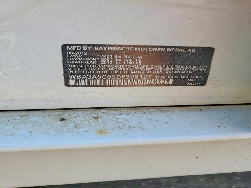 50983716 :رقم المزاد ، WBA3A5C55DF358127 vin ، 2013 Bmw 328 مزاد بيع