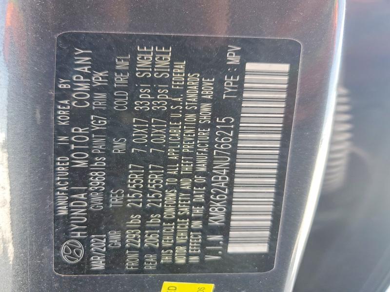 53203586 :رقم المزاد ، KM8K62AB4NU766215 vin ، 2022 Hyundai Kona مزاد بيع
