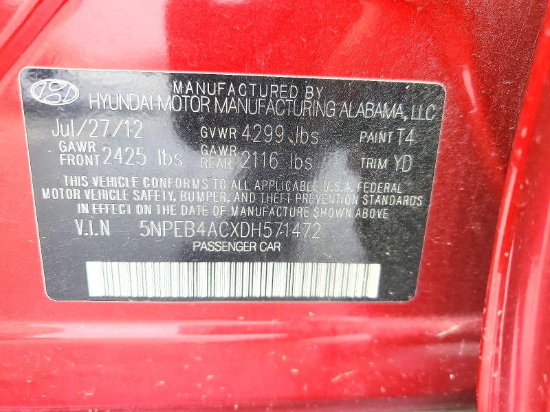 Продаж на аукціоні авто 2013 Hyundai Sonata, vin: 5NPEB4ACXDH571472, номер лоту: 55557226