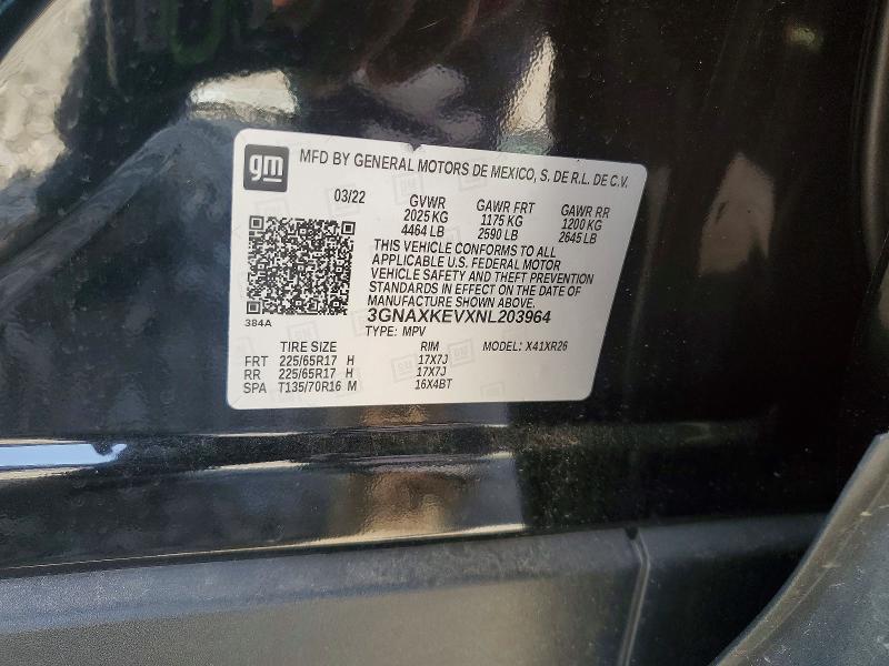 Продажа на аукционе авто 2022 Chevrolet Equinox, vin: 3GNAXKEVXNL203964, номер лота: 53732516