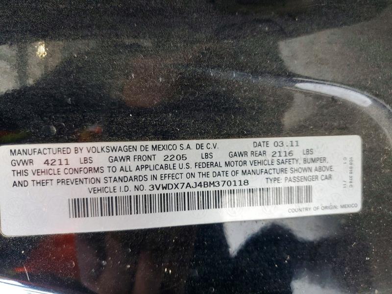 Продаж на аукціоні авто 2011 Volkswagen Jetta, vin: 3VWDX7AJ4BM370118, номер лоту: 54124276