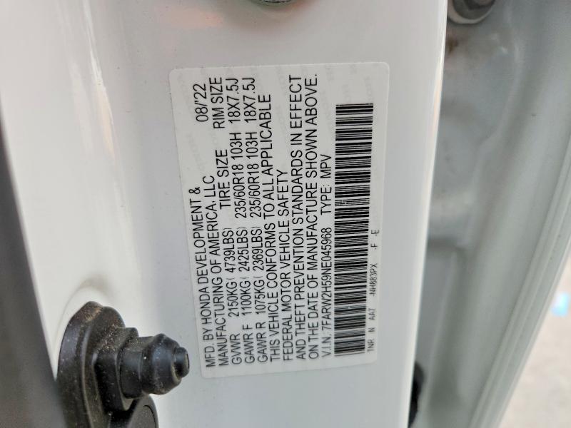 Aukcja sprzedaży 2022 Honda Cr-v, vin: 7FARW2H59NE045968, numer aukcji: 52570146