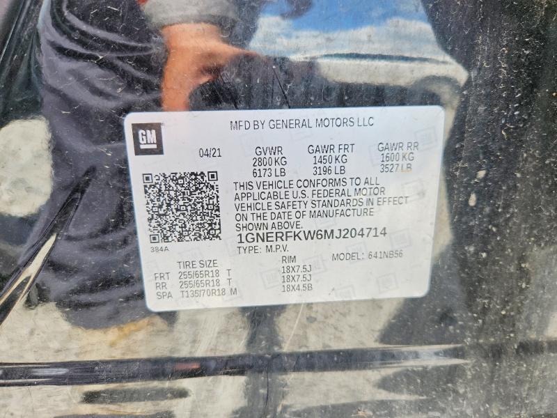 Aukcja sprzedaży 2021 Chevrolet Traverse, vin: 1GNERFKW6MJ204714, numer aukcji: 54791356