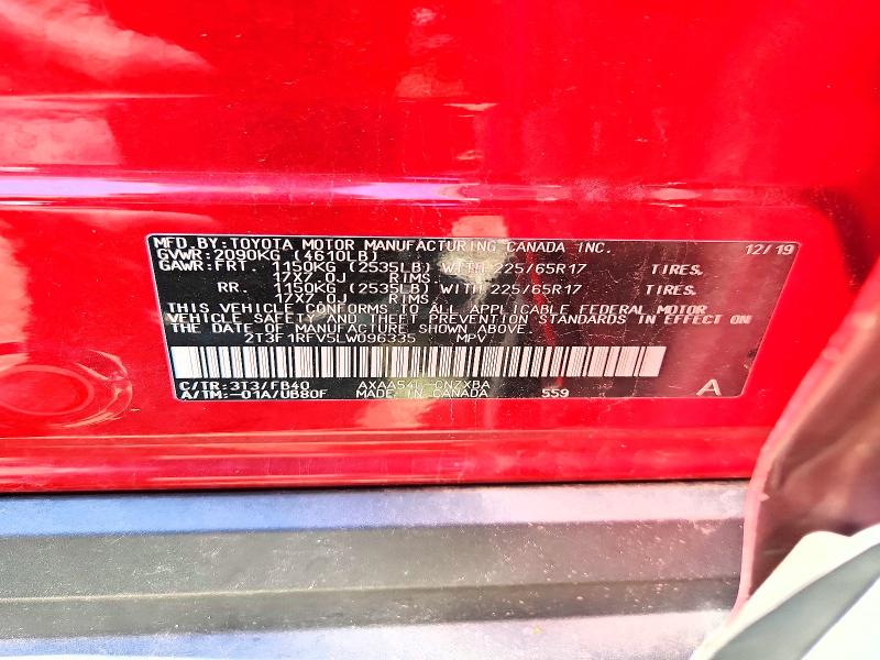 Продажа на аукционе авто 2020 Toyota Rav4, vin: 2T3F1RFV5LW096335, номер лота: 52662256