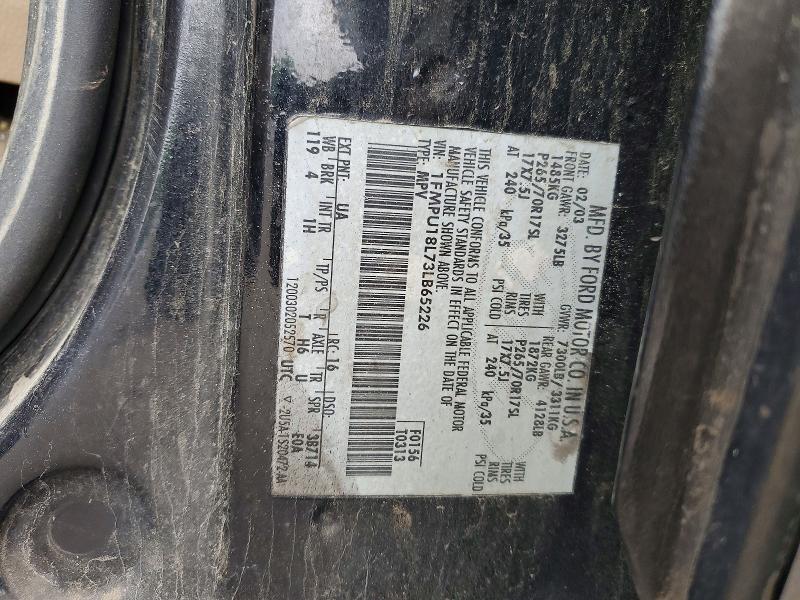 2003 Ford Expedition მანქანა იყიდება აუქციონზე, vin: 1FMPU18L73LB65226, აუქციონის ნომერი: 53658986