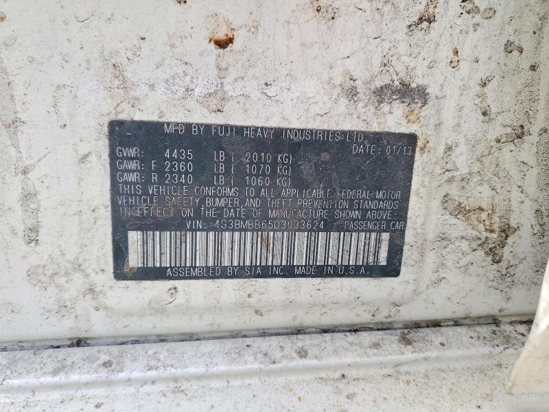 2013 Subaru Legacy მანქანა იყიდება აუქციონზე, vin: 4S3BMBB65D3033624, აუქციონის ნომერი: 53735396