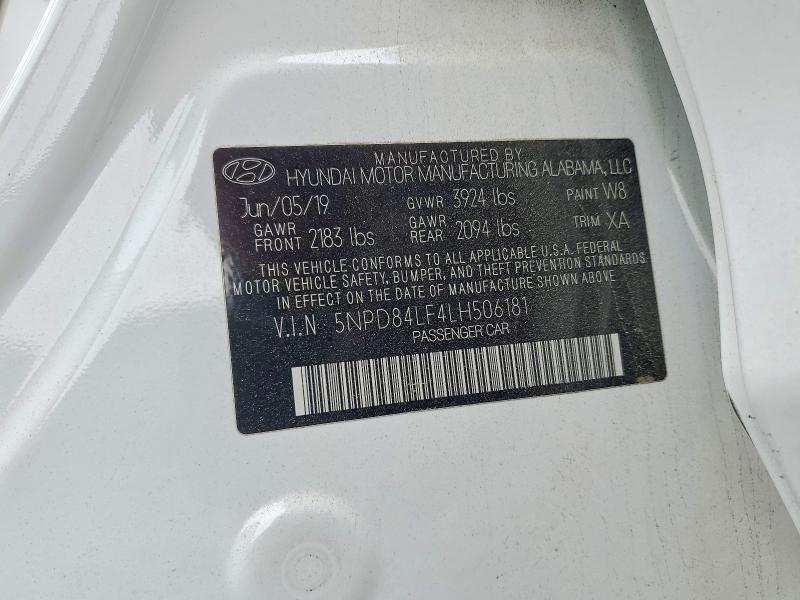 2020 Hyundai Elantra მანქანა იყიდება აუქციონზე, vin: 5NPD84LF4LH506181, აუქციონის ნომერი: 52083656