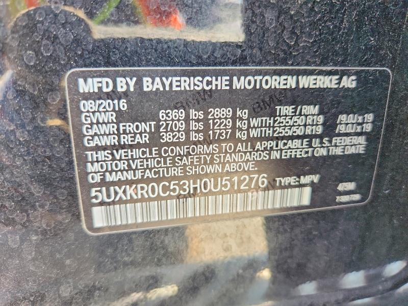 2017 Bmw X5 მანქანა იყიდება აუქციონზე, vin: 5UXKR0C53H0U51276, აუქციონის ნომერი: 54321696