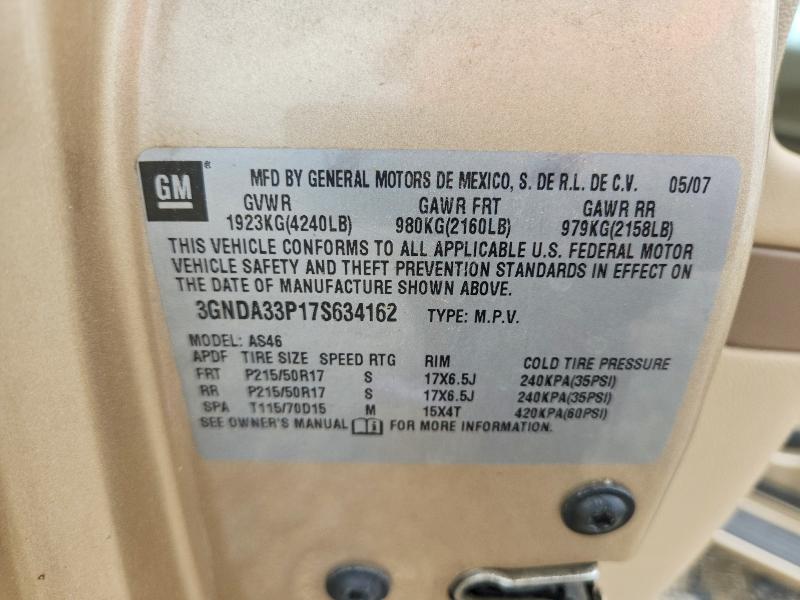 Продаж на аукціоні авто 2007 Chevrolet Hhr, vin: 3GNDA33P17S634162, номер лоту: 54197426