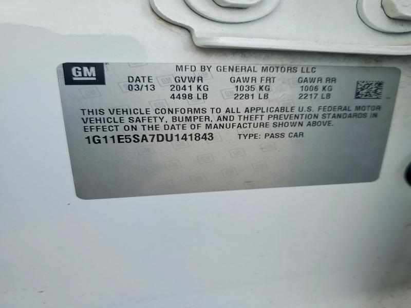 2013 Chevrolet Malibu მანქანა იყიდება აუქციონზე, vin: 1G11E5SA7DU141843, აუქციონის ნომერი: 52482296