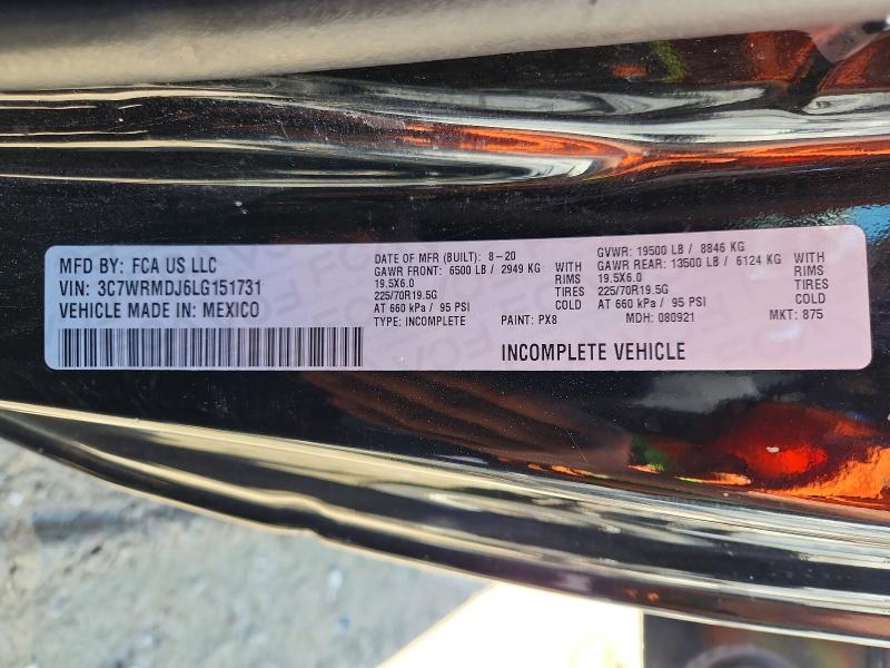 2020 Ram 5500 მანქანა იყიდება აუქციონზე, vin: 3C7WRMDJ6LG151731, აუქციონის ნომერი: 53209036