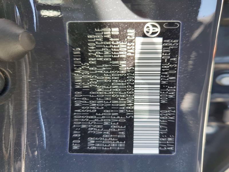 53047956 :رقم المزاد ، 5YFB4MDE6SP290215 vin ، 2025 Toyota Corolla مزاد بيع