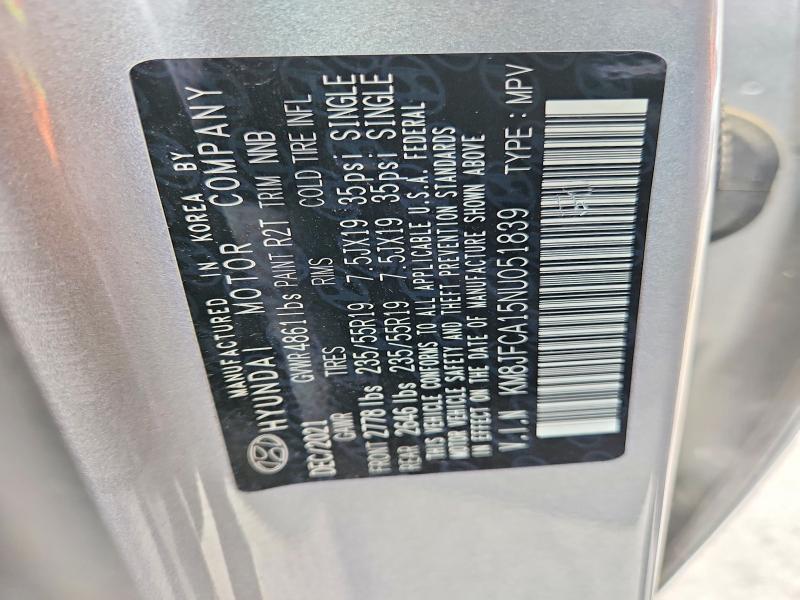 54769486 :رقم المزاد ، KM8JFCA15NU051839 vin ، 2022 Hyundai Tucson مزاد بيع