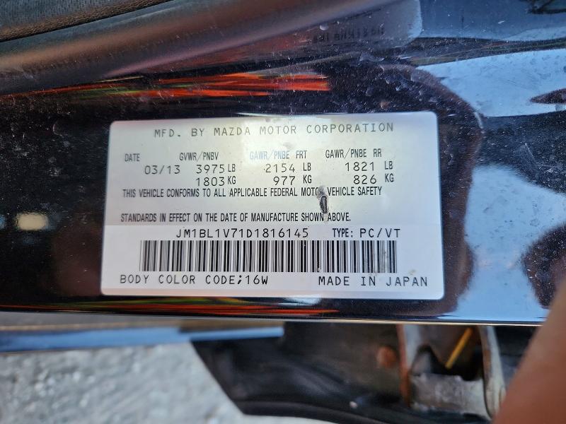 Aukcja sprzedaży 2013 Mazda 3, vin: JM1BL1V71D1816145, numer aukcji: 50969556
