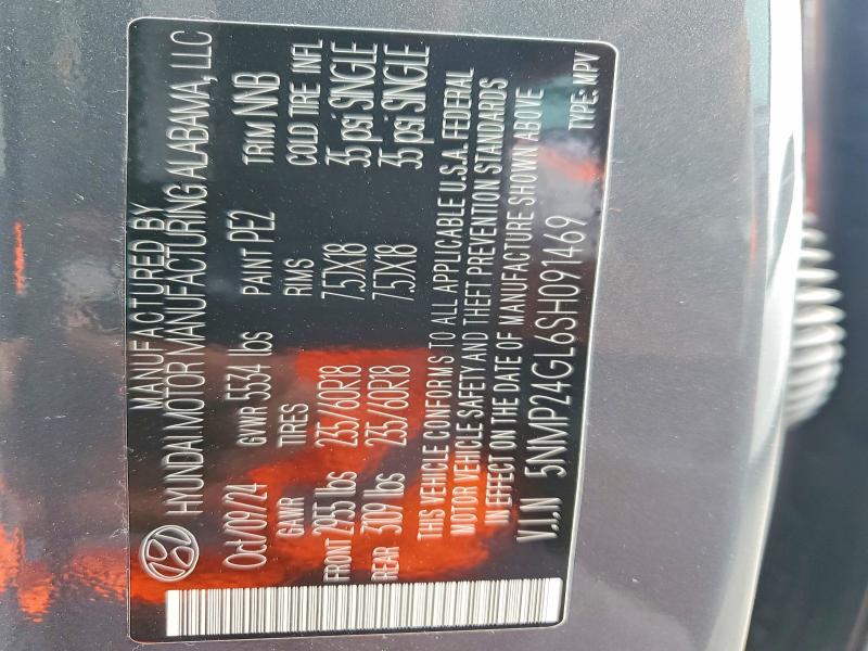 53565216 :رقم المزاد ، 5NMP24GL6SH091469 vin ، 2025 Hyundai Santa Fe مزاد بيع