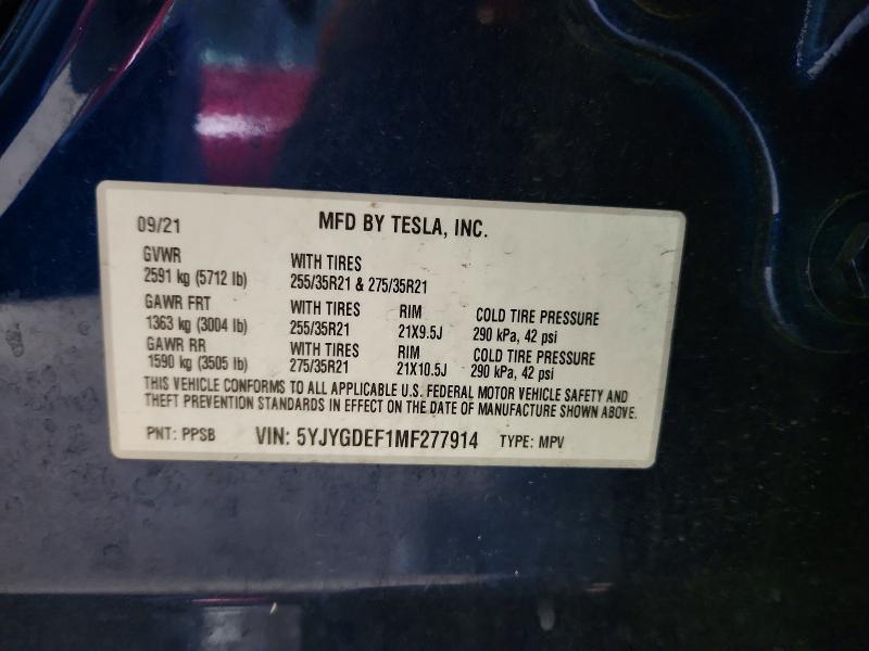 Продажа на аукционе авто 2021 Tesla Model Y, vin: 5YJYGDEF1MF277914, номер лота: 55028226