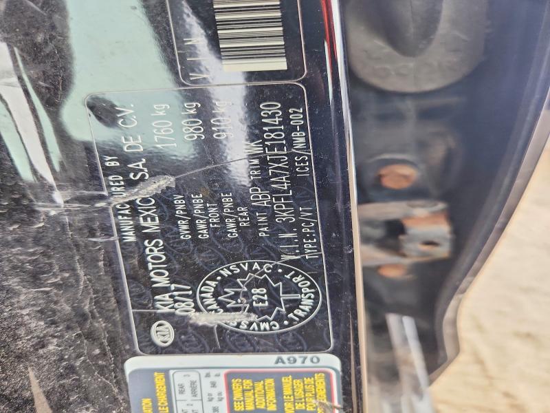 2018 Kia Forte მანქანა იყიდება აუქციონზე, vin: 3KPFL4A7XJE181430, აუქციონის ნომერი: 55320166