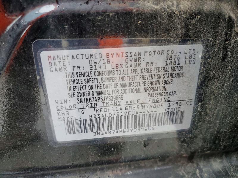 Продаж на аукціоні авто 2018 Nissan Sentra, vin: 3N1AB7AP6JY339665, номер лоту: 54134006