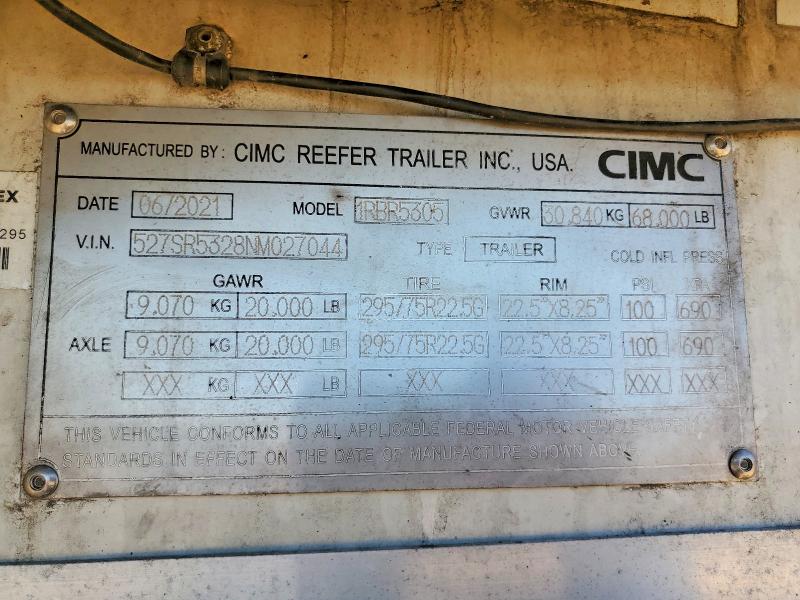 51678436 :رقم المزاد ، 527SR5328NM027044 vin ، 2022 Cimc Trailers مزاد بيع