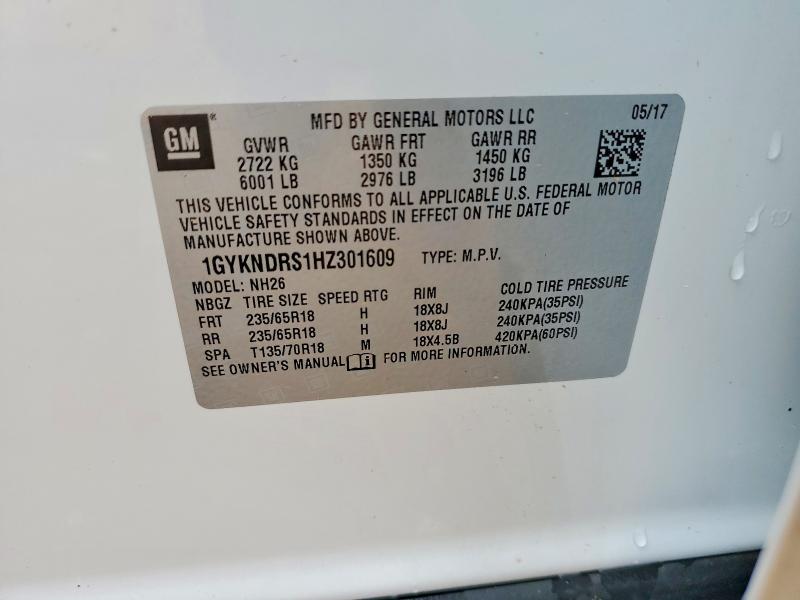 Aukcja sprzedaży 2017 Cadillac Xt5, vin: 1GYKNDRS1HZ301609, numer aukcji: 54632796
