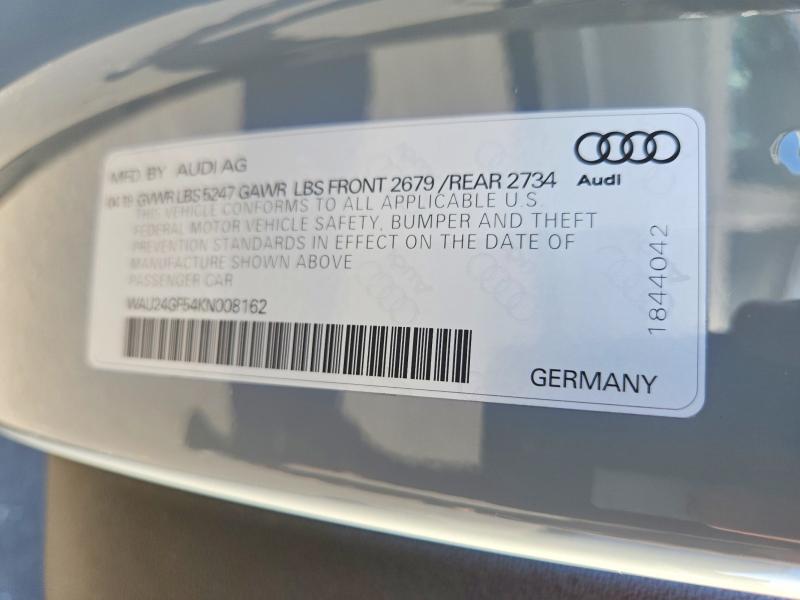 Aukcja sprzedaży 2019 Audi S5, vin: WAU24GF54KN008162, numer aukcji: 55434896