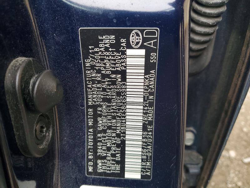 Продаж на аукціоні авто 2011 Toyota Corolla, vin: 2T1BU4EE5BC655983, номер лоту: 52003886