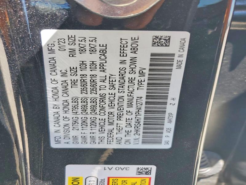 Aukcja sprzedaży 2023 Honda Cr-v, vin: 2HKRS4H71PH412774, numer aukcji: 54005166