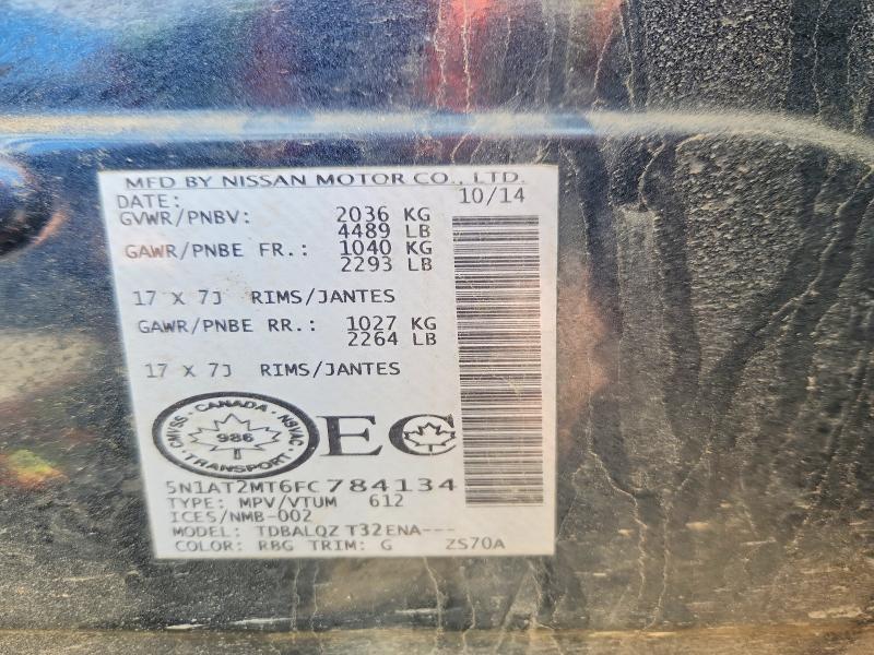 Продаж на аукціоні авто 2015 Nissan Rogue, vin: 5N1AT2MT6FC784134, номер лоту: 52748256