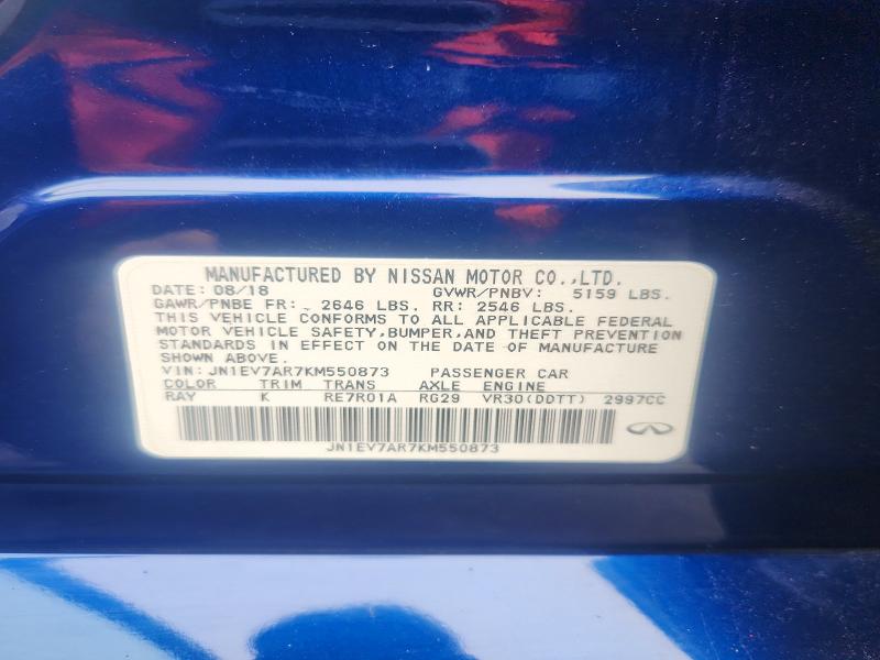 Продаж на аукціоні авто 2019 Infiniti Q50, vin: JN1EV7AR7KM550873, номер лоту: 53547106