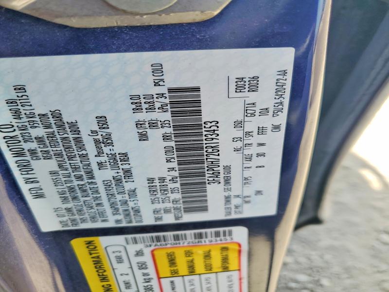 52298026 :رقم المزاد ، 3FA6P0H72GR193453 vin ، 2016 Ford Fusion مزاد بيع