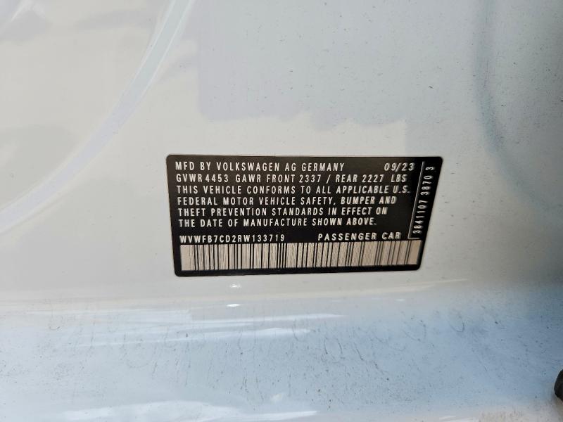 Aukcja sprzedaży 2024 Volkswagen Golf R, vin: WVWFB7CD2RW133719, numer aukcji: 53136726