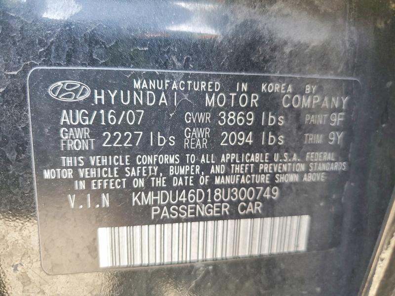54974996 :رقم المزاد ، KMHDU46D18U300749 vin ، 2008 Hyundai Elantra مزاد بيع