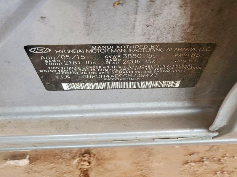 54065996 :رقم المزاد ، 5NPDH4AE9GH739473 vin ، 2016 Hyundai Elantra مزاد بيع