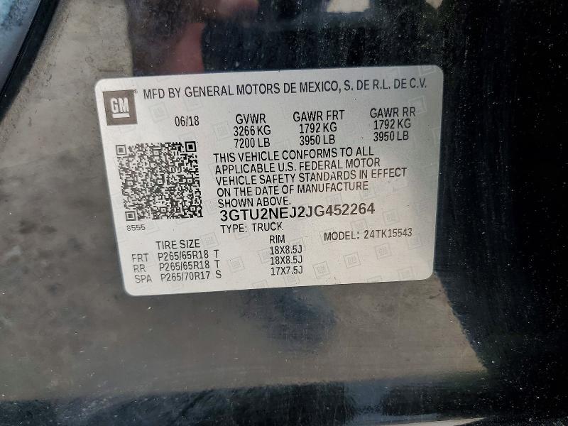 2018 Gmc Sierra მანქანა იყიდება აუქციონზე, vin: 3GTU2NEJ2JG452264, აუქციონის ნომერი: 53170476