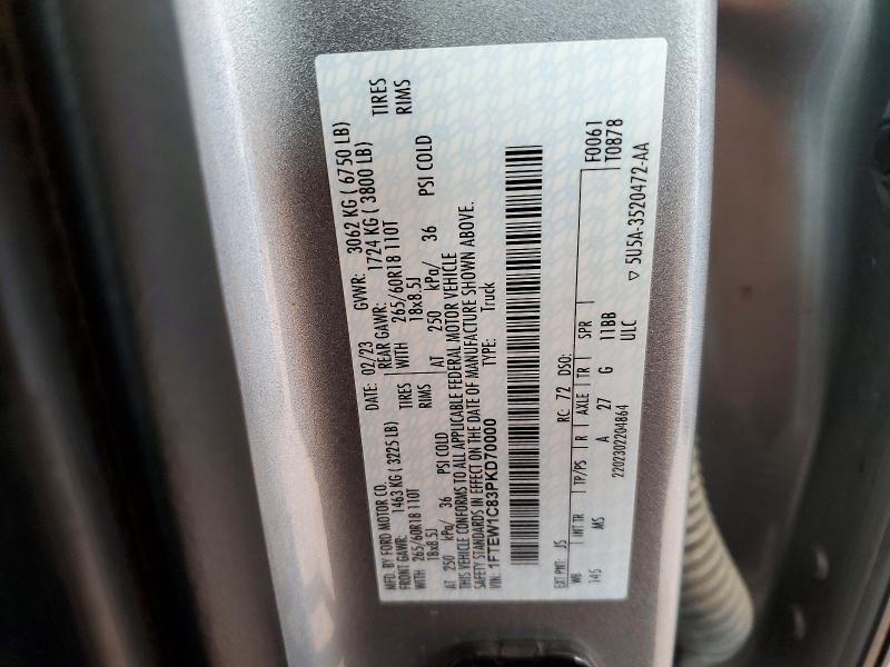 Продаж на аукціоні авто 2023 Ford F150, vin: 1FTEW1C83PKD70000, номер лоту: 51683876