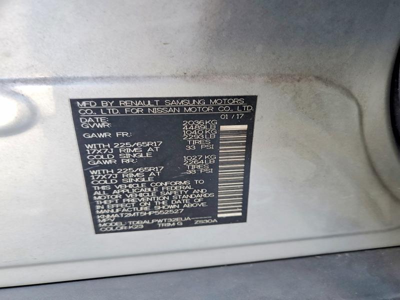 2017 Nissan Rogue მანქანა იყიდება აუქციონზე, vin: KNMAT2MT5HP552527, აუქციონის ნომერი: 53509596