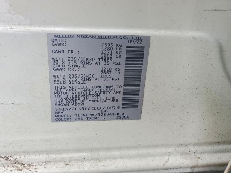Aukcja sprzedaży 2023 Nissan Murano, vin: 5N1AZ2CS9PC107054, numer aukcji: 54697246