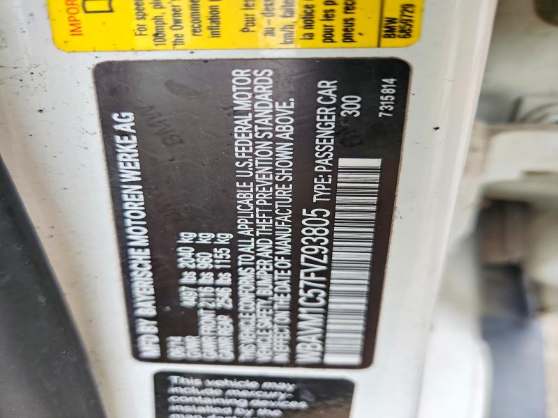 Aukcja sprzedaży 2015 Bmw X1, vin: WBAVM1C57FVZ93805, numer aukcji: 53242246