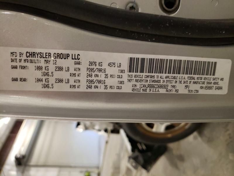 53019336 :رقم المزاد ، 1C4NJRBB6CD686922 vin ، 2012 Jeep Patriot مزاد بيع