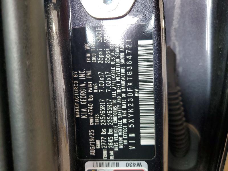 54499326 :رقم المزاد ، 5XYK23DFXTG364721 vin ، 2026 Kia Sportage مزاد بيع
