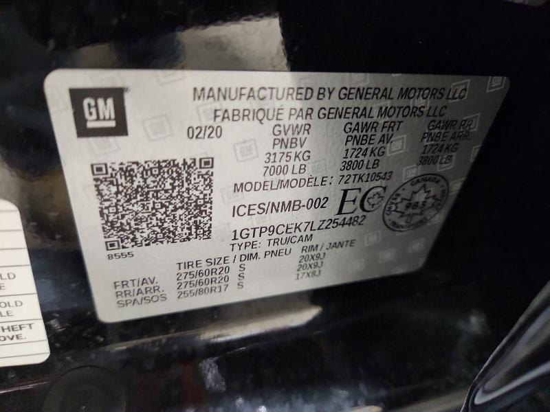 2020 Gmc Sierra მანქანა იყიდება აუქციონზე, vin: 1GTP9CEK7LZ254482, აუქციონის ნომერი: 52687546