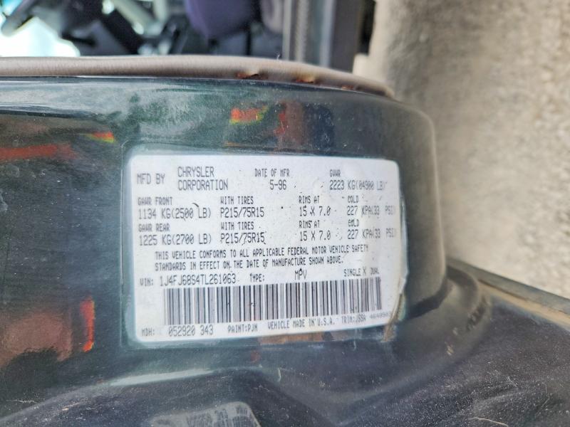 55202106 :رقم المزاد ، 1J4FJ68S4TL261063 vin ، 1996 Jeep Cherokee مزاد بيع