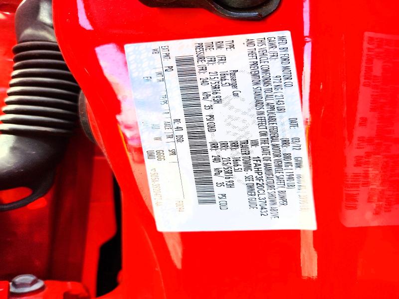 53554056 :رقم المزاد ، 1FAHP3F20CL370432 vin ، 2012 Ford Focus مزاد بيع