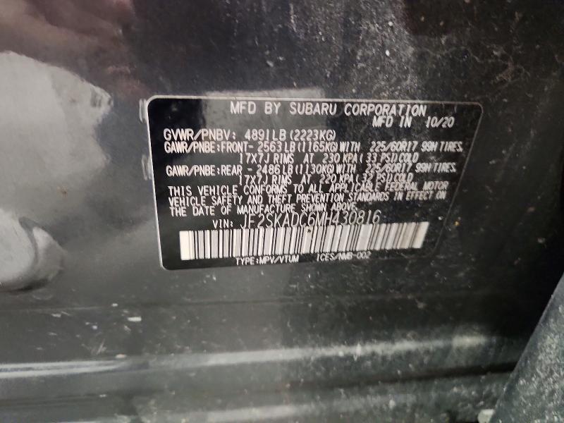 Aukcja sprzedaży 2021 Subaru Forester, vin: JF2SKADC6MH430816, numer aukcji: 53000186
